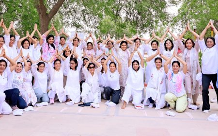 जीतो महिला विंग ने सूर्य नमस्कार और प्राणायाम का किया अभ्यास