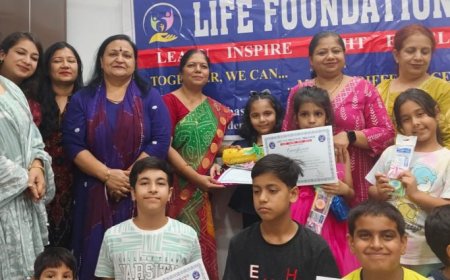 लाइफ फाउंडेशन के 7 दिवसीय योग एवं संस्कार शिविर............